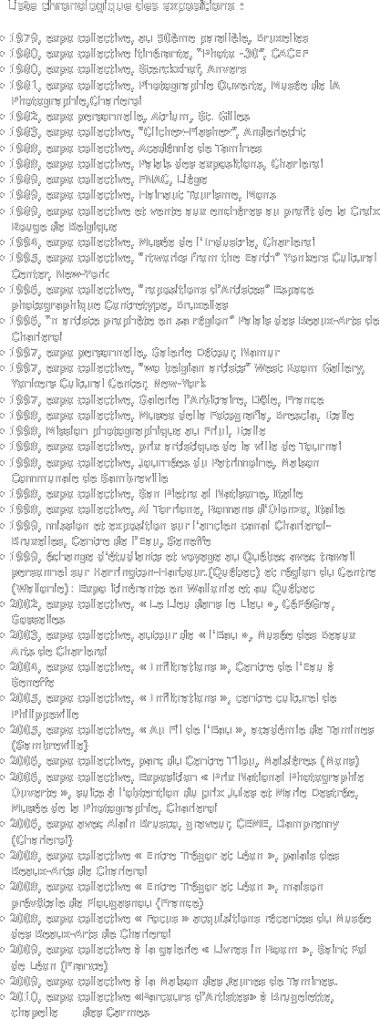   Liste chronologique des